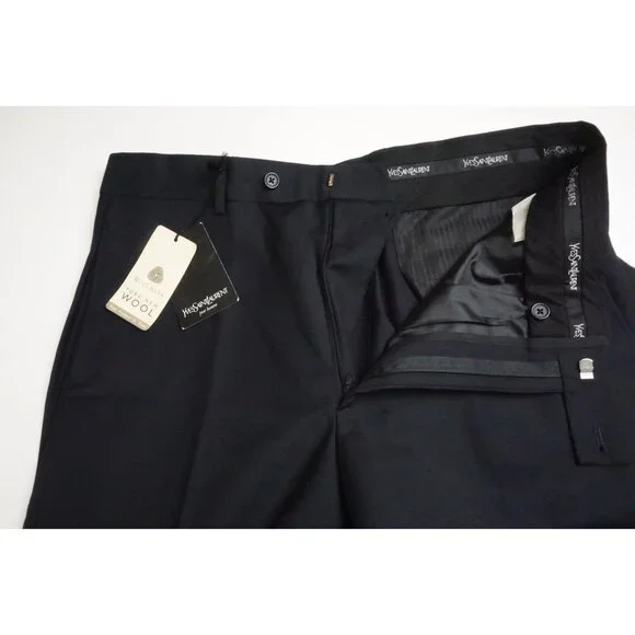 Yves Saint Laurent Dark Blue Wool Mens Pants Trousers Sz 52 EU NEW